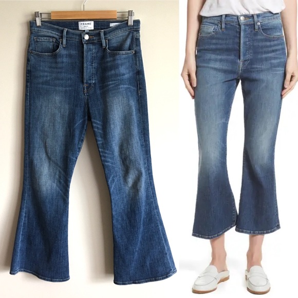 Frame Denim Denim - FRAME DENIM Le Crop Flare Button Fly Jeans